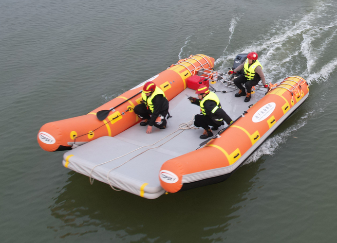 充气救援运输船(第3代,轻型+装配式+水域救援综合监控装置+60马力舷外机)LT-FYJ25